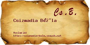 Csizmadia Béla névjegykártya