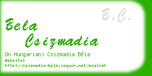 bela csizmadia business card